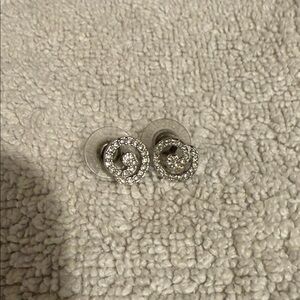 Swarovski Silver Crystal Spiral Earrings